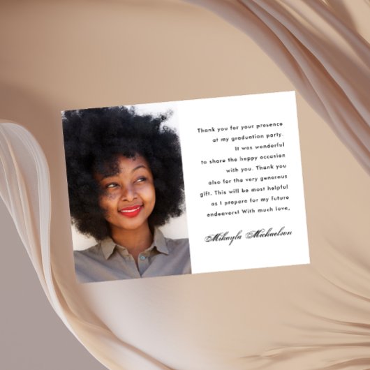 Eenvoudige foto Hartelijk dank Afstuderen bericht Briefkaart