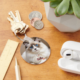Eenvoudige Foto Hartjes Huisdier KAT Persoonlijk Sleutelhanger