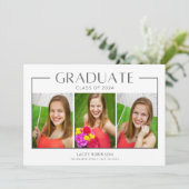 Eenvoudige foto High School afstudeerfeest uitnodi (Staand voorkant)