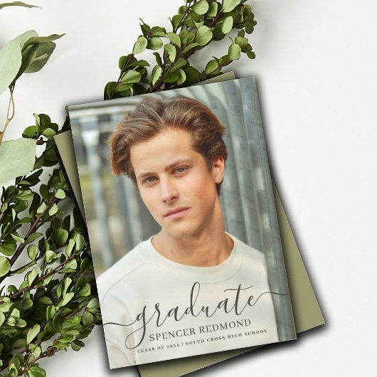 Eenvoudige foto High School Afstuderen aankondigin Kaart