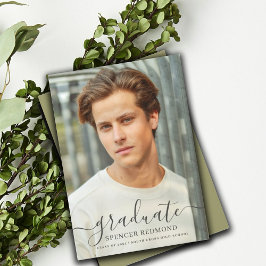 Eenvoudige foto High School Afstuderen aankondigin Kaart