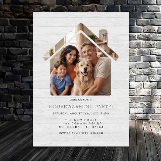 Eenvoudige foto Housewarming Party uitnodiging