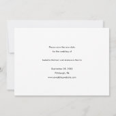 Eenvoudige foto huwelijksplanwijziging met nieuwe  aankondiging (Achterkant)