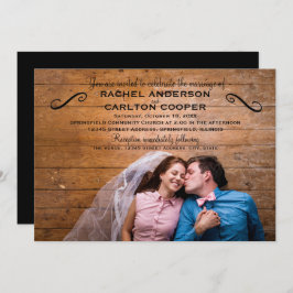 Eenvoudige foto - huwelijksuitnodiging kaart