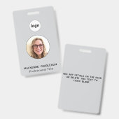 Eenvoudige foto ID bedrijf name tag Badge (Voor- en achterkant)