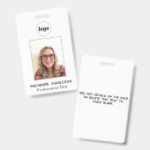Eenvoudige foto-ID Bedrijfsnaam Badge (Front & Back)