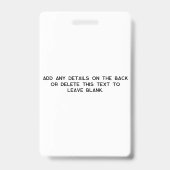 Eenvoudige foto-ID Bedrijfsnaam Badge (Back)