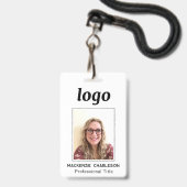 Eenvoudige foto-id Nametag Badge (Voorzijde met lanyard)