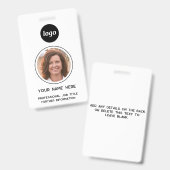 Eenvoudige foto-id Nametag Badge (Voor- en achterkant)