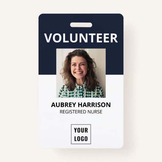 Eenvoudige foto-id voor vrijwilligers badge (Voorkant)