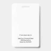 Eenvoudige foto-ID werknemer Badge (Achterkant)