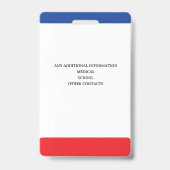 Eenvoudige foto-identificatie Nood Kinder-ID Badge (Achterkant)