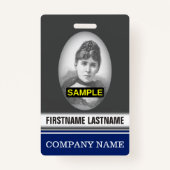 Eenvoudige foto-indeling voor zakelijke medewerker badge (Achterkant)