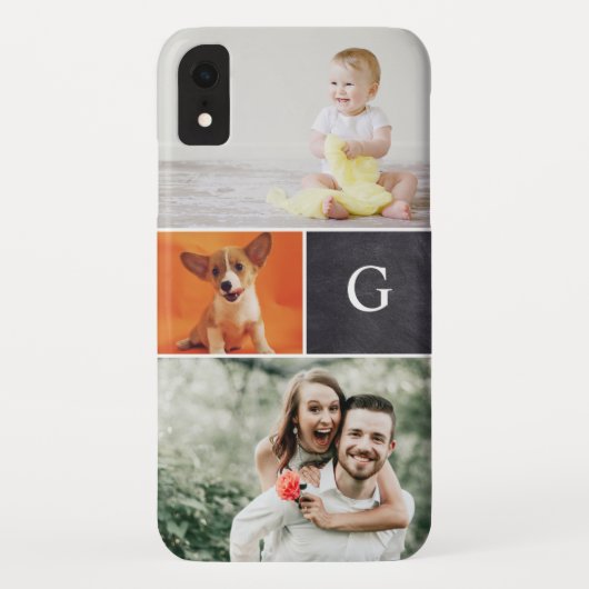 Eenvoudige foto-inkoldermonogram Case-Mate iPhone case (Achterkant)