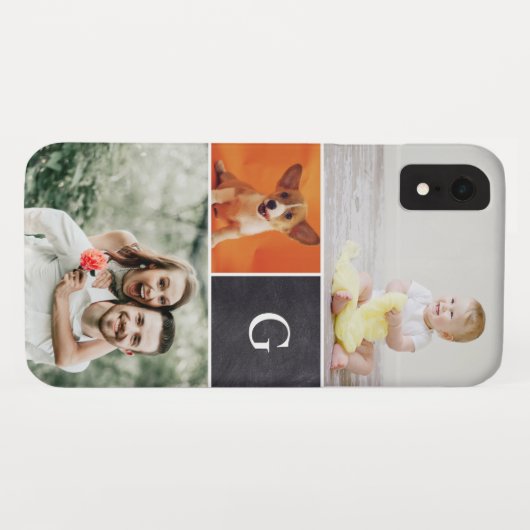 Eenvoudige foto-inkoldermonogram Case-Mate iPhone case (Achterkant (horizontaal))