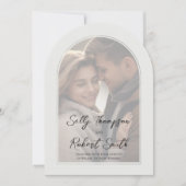 Eenvoudige foto kalligrafie script bruiloft kaart (Voorkant)