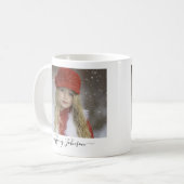 Eenvoudige foto kalligrafie Script naam persoonlij Koffiemok (Voorkant links)