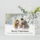 Eenvoudige foto kerstbericht feestdag feestdagenkaart (Staand voorkant)