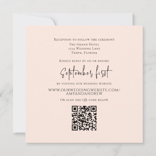 Eenvoudige foto legant minimalistische QR-code RSV Kaart (Achterkant)