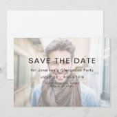 Eenvoudige foto licht overlay 2025 Afstuderen Save The Date (Voorkant / Achterkant)