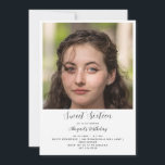 Eenvoudige foto Lief Zestien Verjaardagsfeest Kaart<br><div class="desc">16e verjaardag. Foto. Uitnodiging voor een feestje. Simpel. Sweet Sixteen. Digitale downloadoptie. Afdrukbare uitnodiging. 16 Verjaardag Uitnodiging.</div>