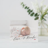 Eenvoudige foto liefde en bedankt baby shower (Staand voorkant)