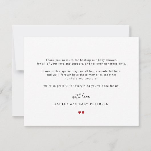 Eenvoudige foto liefde en bedankt baby shower (Achterkant)