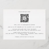 Eenvoudige Foto Lijst QR CODE Bruiloft Opslaan De Folie Uitnodiging (Achterkant)