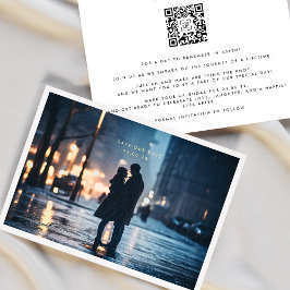 Eenvoudige Foto Lijst QR CODE Bruiloft Opslaan De  Folie Uitnodiging