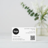 Eenvoudige foto logo tekst QR-code Visitekaartje (Staand voorkant)