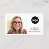 Eenvoudige foto logo tekst QR-code Visitekaartje (Achterkant)