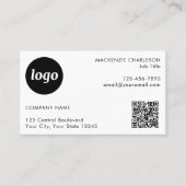 Eenvoudige foto logo tekst QR-code Visitekaartje (Voorkant)