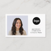 Eenvoudige foto logo tekst QR-code Visitekaartje (Achterkant)