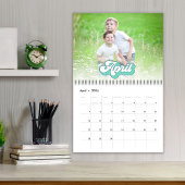 Eenvoudige foto maanden koele retro typografie kle kalender