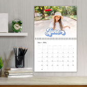 Eenvoudige foto maanden koele retro typografie kle kalender