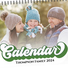 Eenvoudige foto maanden koele retro typografie kle kalender