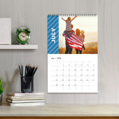 Eenvoudige foto maanden koele strepen typografie kalender