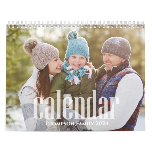 Eenvoudige foto maanden minimalistische typografie kalender (Hoes)