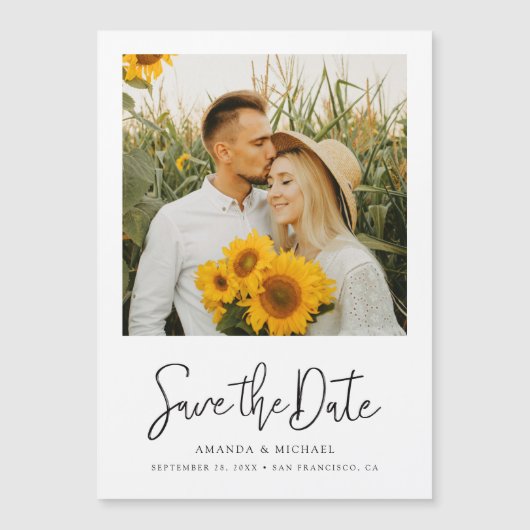 Eenvoudige foto Magnetic Save the Dates (Voorkant)