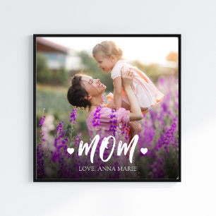Eenvoudige Foto Mam Typografie Gepersonaliseerd Afdruk