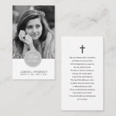 Eenvoudige foto Memorial Prayer Card Visitekaartje (Voorkant / Achterkant)