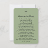 Eenvoudige foto Memorial Sage Green Prayer Kaart (Achterkant)