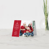 Eenvoudige foto Merry Bright Christmas Feestdagen Kaart (Voorkant)