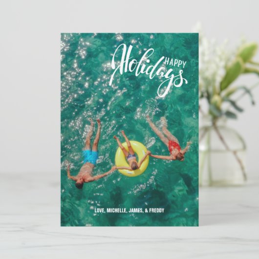 Eenvoudige foto met geschreven groet feestdagenkaart (Staand voorkant)