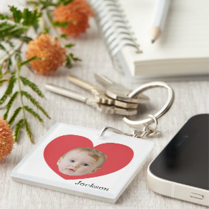 Eenvoudige foto met hart sleutelhanger
