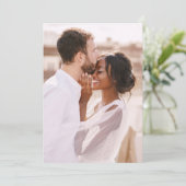 Eenvoudige foto met paren namen bruiloft kaart (Staand voorkant)