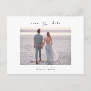 Eenvoudige Foto Minimalistische Bewaar de Datum Po Briefkaart