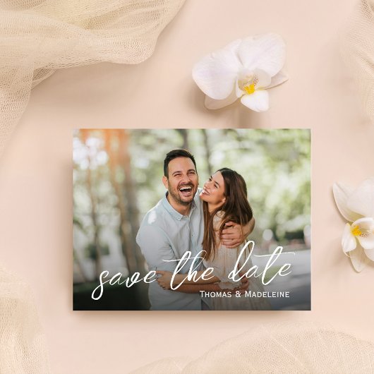 Eenvoudige Foto Minimalistische Foto Bewaar de Dat Uitnodiging Briefkaart