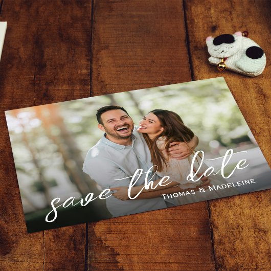 Eenvoudige Foto Minimalistische Foto Bewaar de Dat Uitnodiging Briefkaart