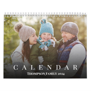 Eenvoudige foto minimalistische typografie belette kalender